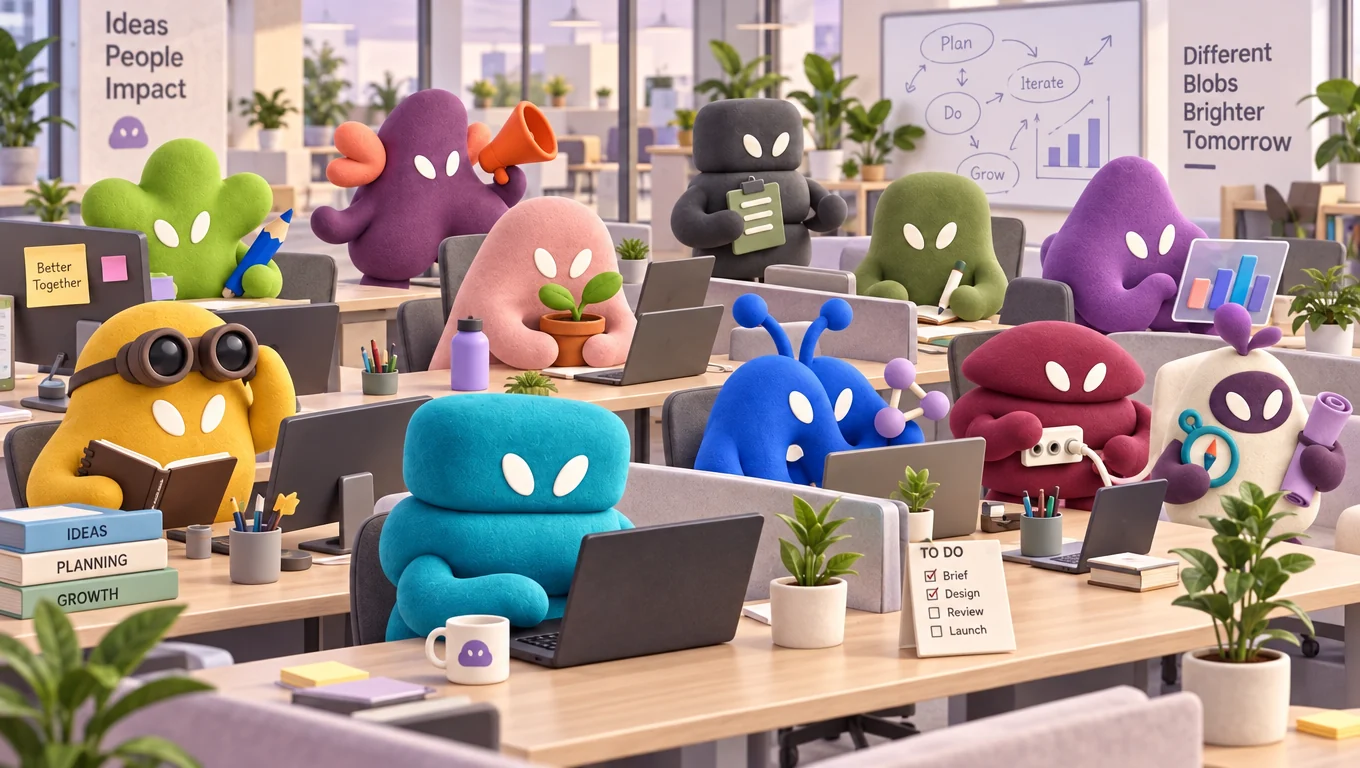 Les agents SILAB réunis dans leur atelier, chacun avec ses outils.